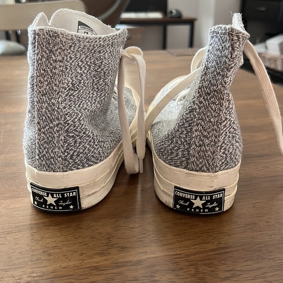 Gray & White woven high top converse - Picture 3 of 4